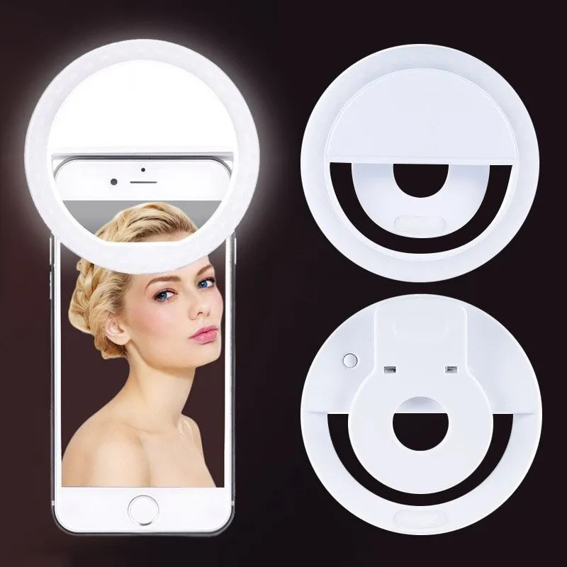 Photography Lighting Set Up - USB Rechargeable LED Selfie Ring Light