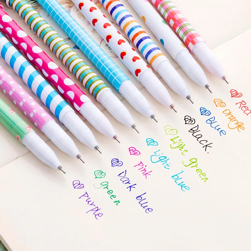 Coloured Gel Set - 10Pcs/Box Cute Stationery 10 Colour Gel