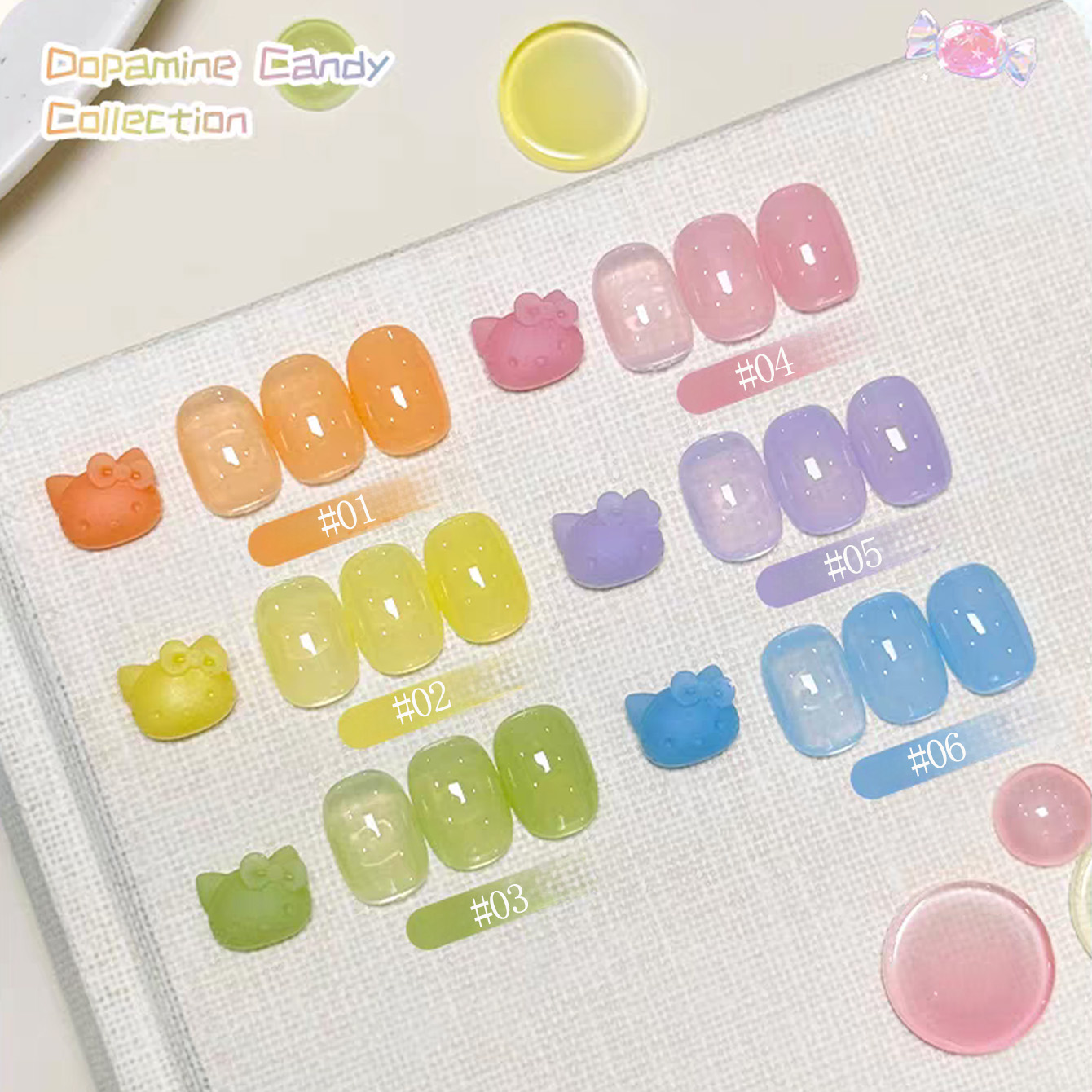 Coloured Gel Set - 1pcs WS Dopamine Macaron Ice Transparent