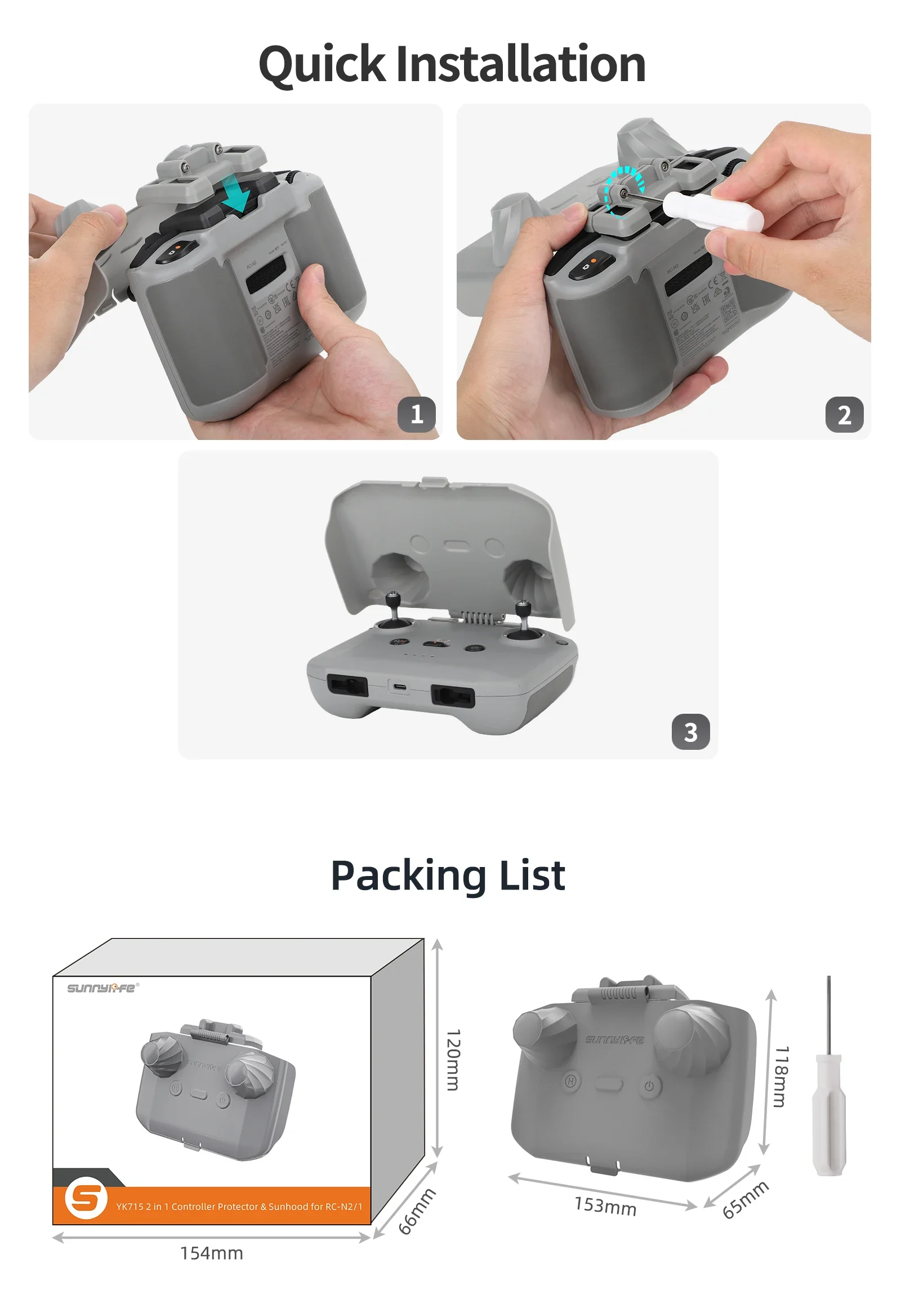 2 in 1 Controller Protector Su - Dji Drone Air 3 recension och pris