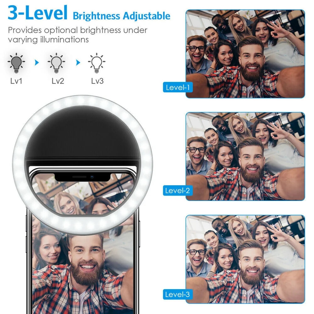 USB Rechargeable LED Selfie Ri - Photography Lighting Set Up recension och pris