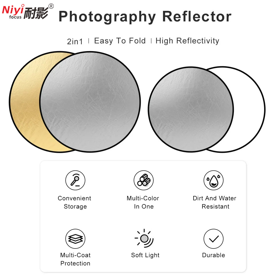 2in1 Round Portable Reflector  - Photography Lighting Reflectors recension och pris