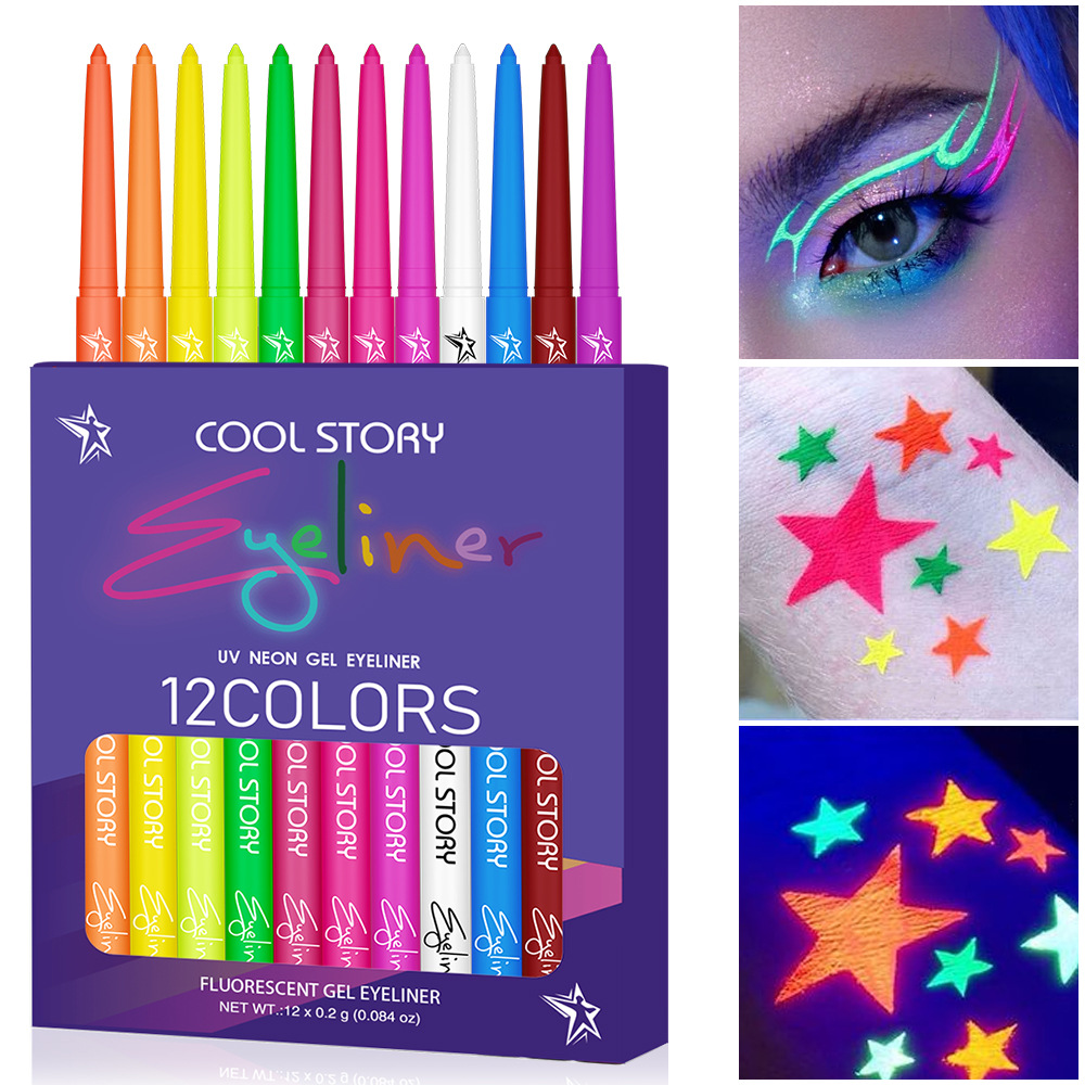 12 colours fluorescent eyeline - Coloured Gel Set recension och pris