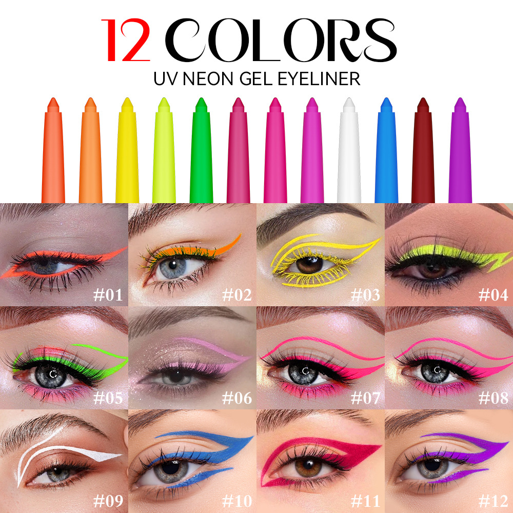12 colours fluorescent eyeline - Coloured Gel Set recension och pris
