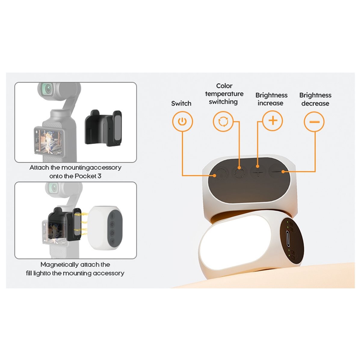 A48U For Pocket 3 Fill Light f - Photography Lighting Composition recension och pris