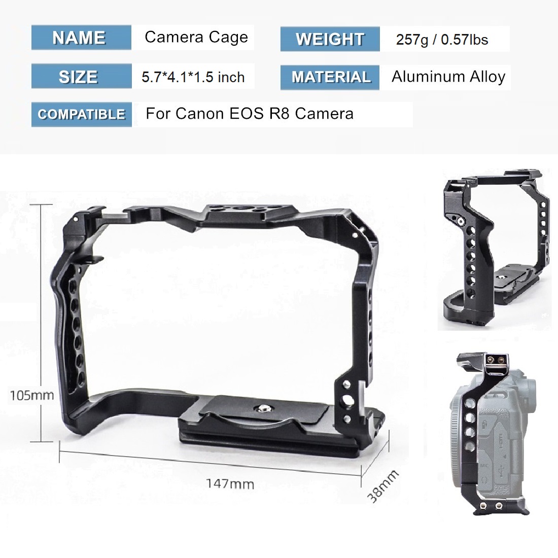Protective Frame Camera Cage f - Canon Camera Eos R8 recension och pris
