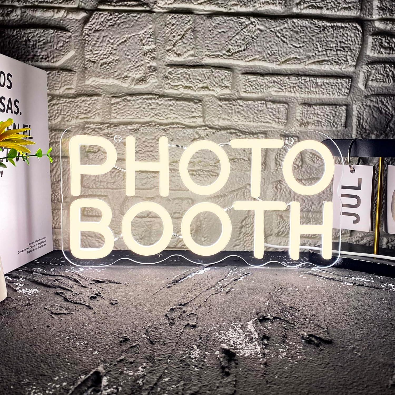 Photo Booth Neon Sign Dimmable - Photography Lighting Wedding Reception recension och pris